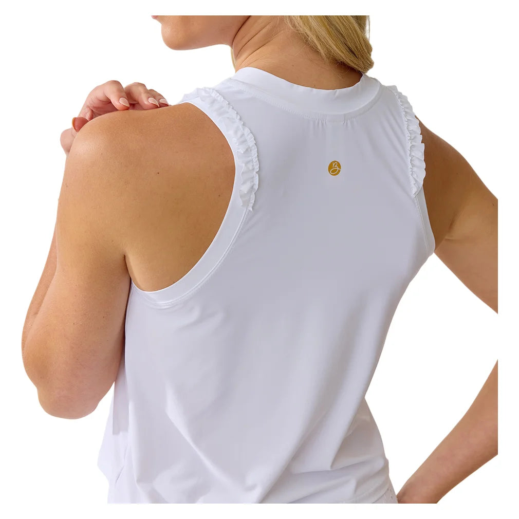 Women's Rally Tank White, Bobbe, Pickleball Express, 124-001BF26-3