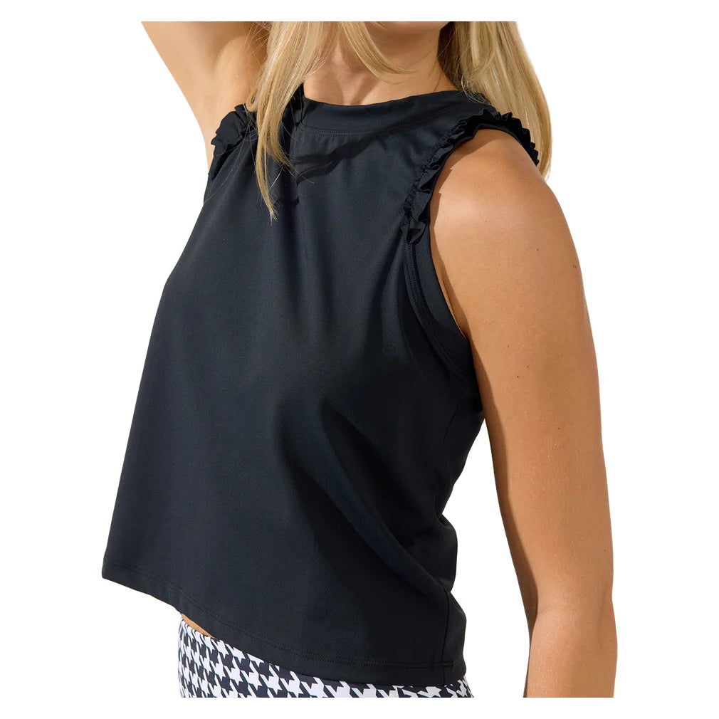 Women's Rally Tank Black, Bobbe, Pickleball Express, 124-002BF26-2
