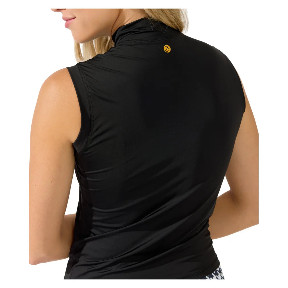 Women's Pin High Tank Top Black, Bobbe, Pickleball Express, 128-002BF26-1