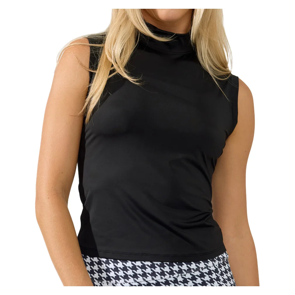 Women's Pin High Tank Top Black, Bobbe, Pickleball Express, 128-002BF26-5