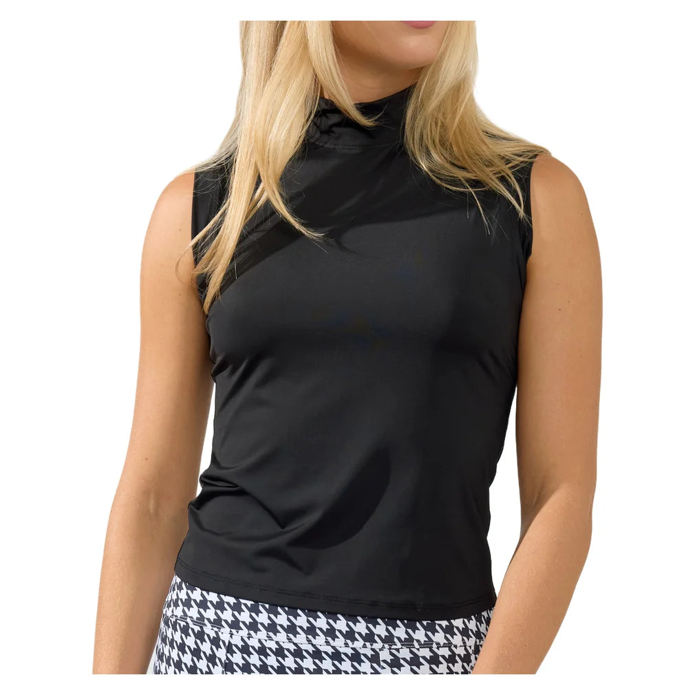 Women's Pin High Tank Top Black, Bobbe, Black, Pickleball Express, 128-002BF26-BLACK-1