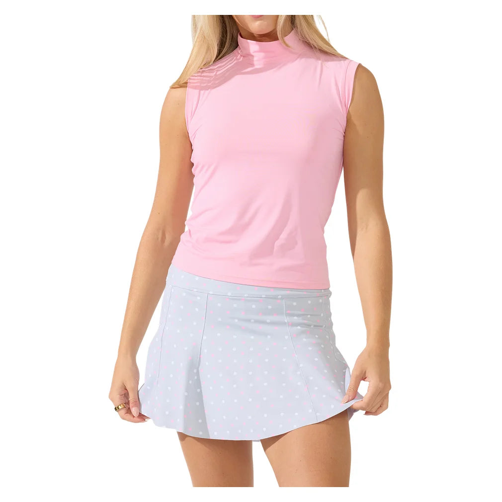 Women's Pin High Tank Top Light Pink, Bobbe, Pickleball Express, 128-125F26-4