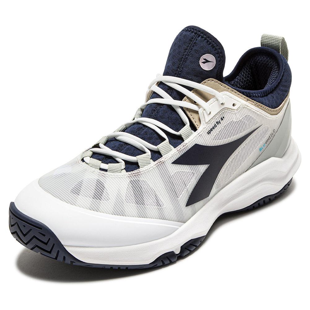 Men's Speed Blushield Fly 4 Court Shoes White and Blue Corsair