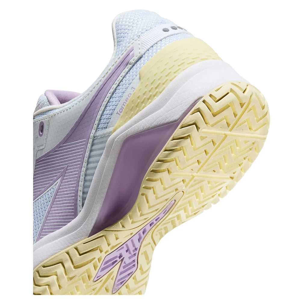 Women's Blushield Torneo 3 AG Shoes White and Orchid Bloom, Diadora, Pickleball Express, 181467-C6657F26-4