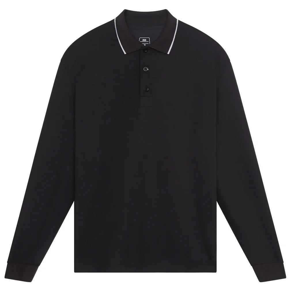 Men's Courtside Long Sleeve Polo Black