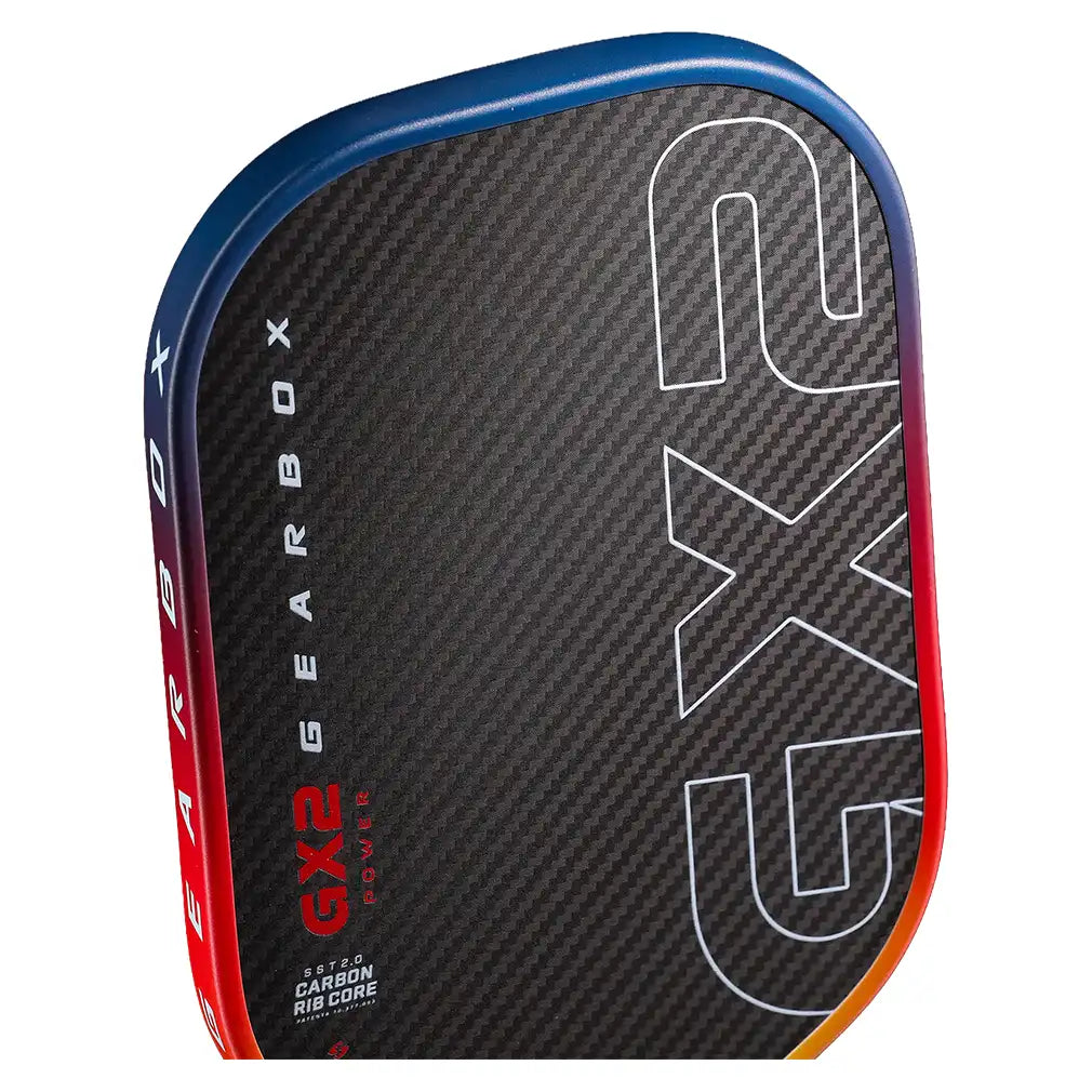 GX2 Power Elongated 16mm Pickleball Paddle Orange and Blue