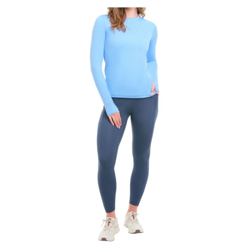 Women's 24/7 Long Sleeve Crew Indigo, BloqUV, Pickleball Express, 2001-IDGF26-5