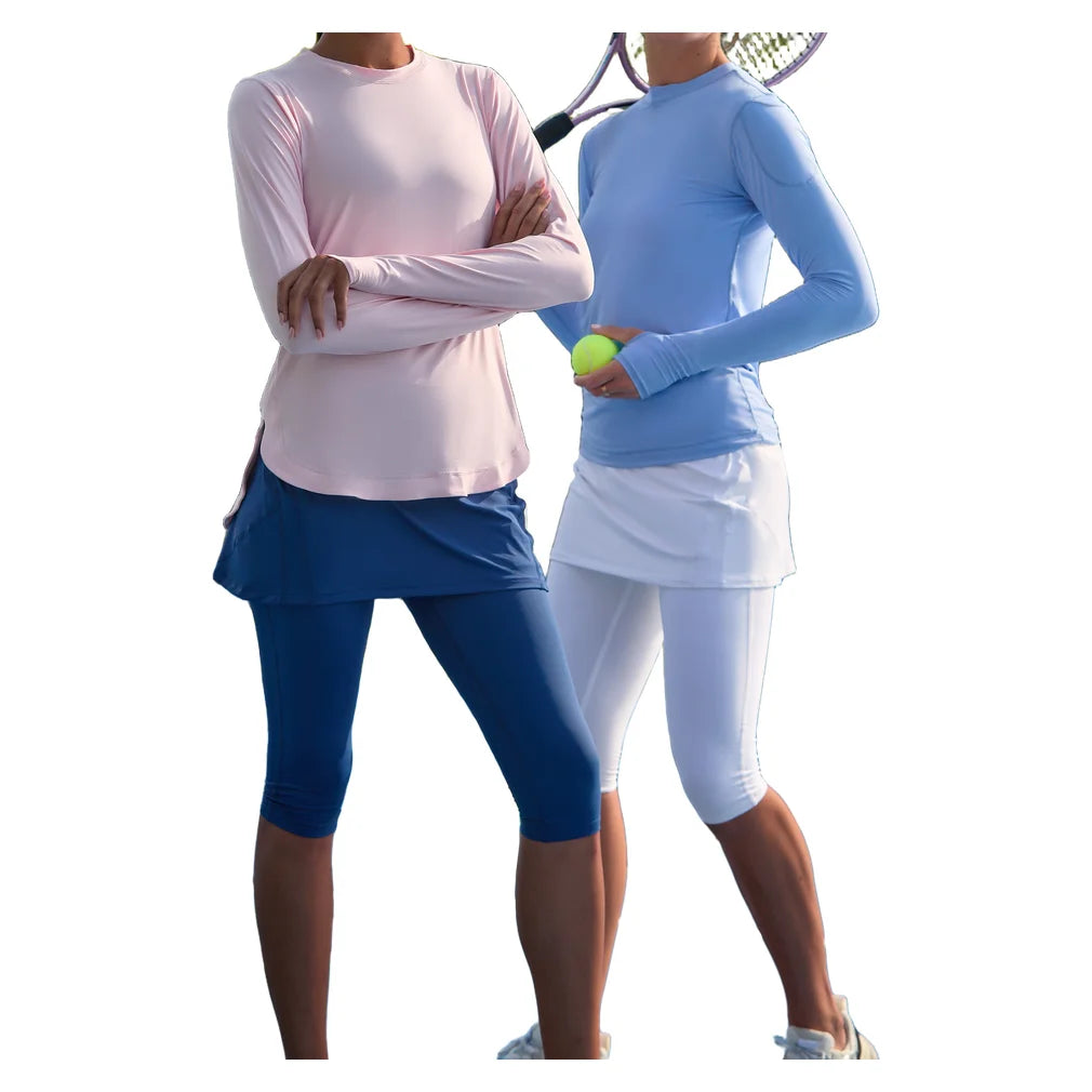 Women's 24/7 Long Sleeve Crew Indigo, BloqUV, Pickleball Express, 2001-IDGF26-7