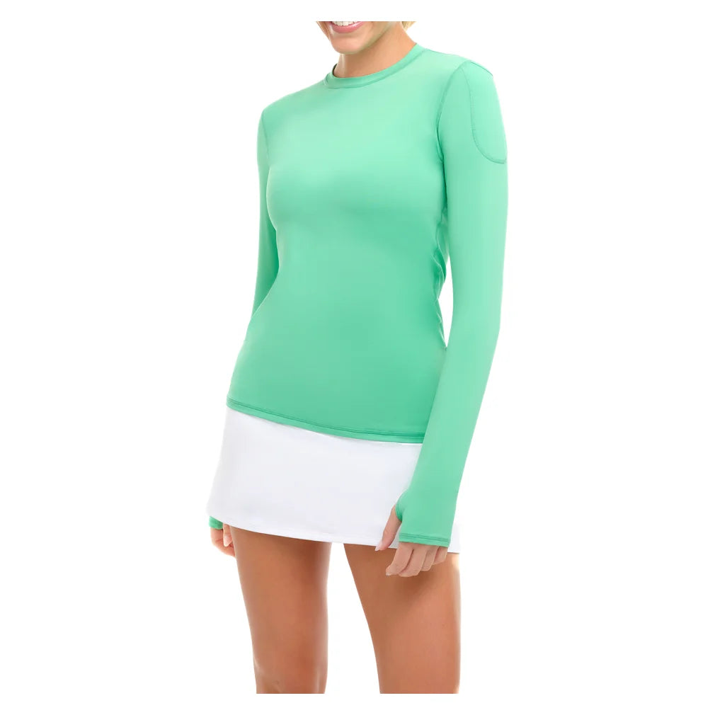 Women's 24/7 Long Sleeve Crew Jade, BloqUV, Pickleball Express, 2001-JDEF26-2