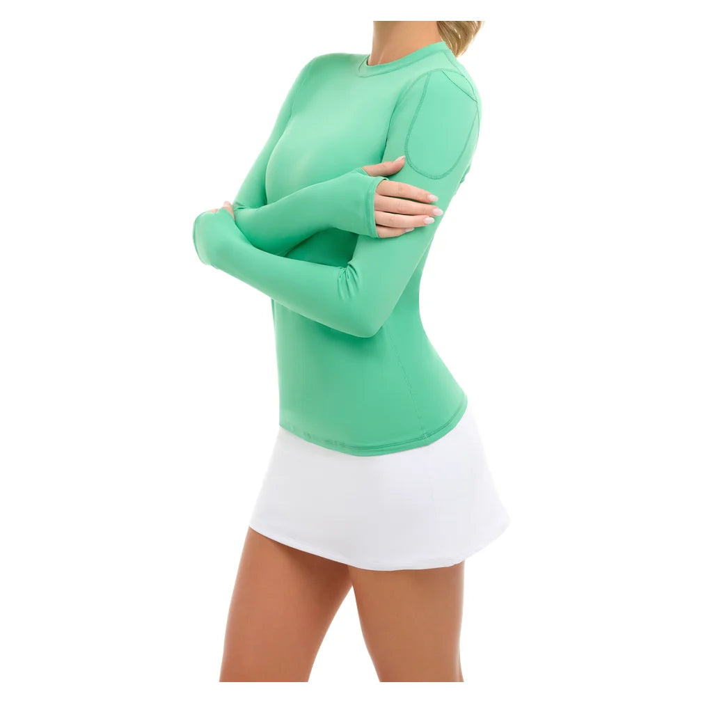 Women's 24/7 Long Sleeve Crew Jade, BloqUV, Pickleball Express, 2001-JDEF26-3