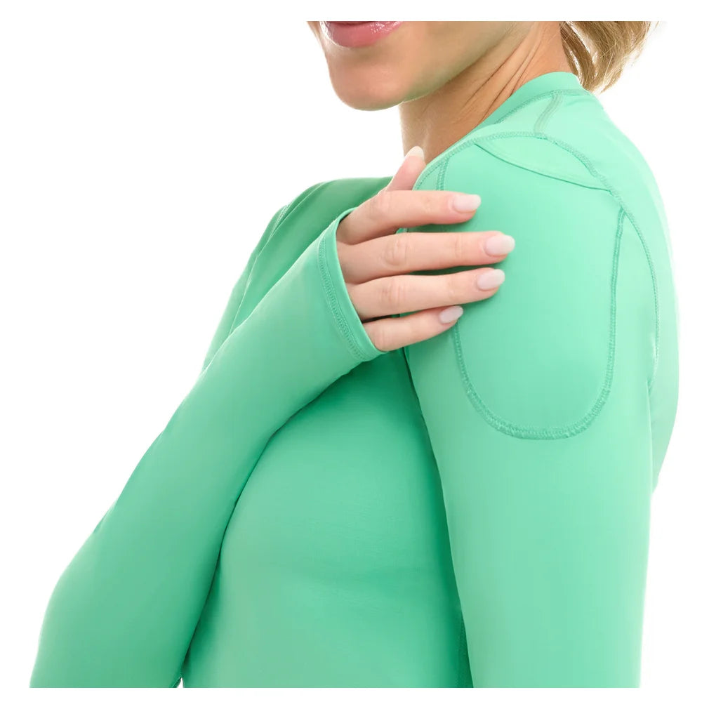 Women's 24/7 Long Sleeve Crew Jade, BloqUV, Pickleball Express, 2001-JDEF26-4
