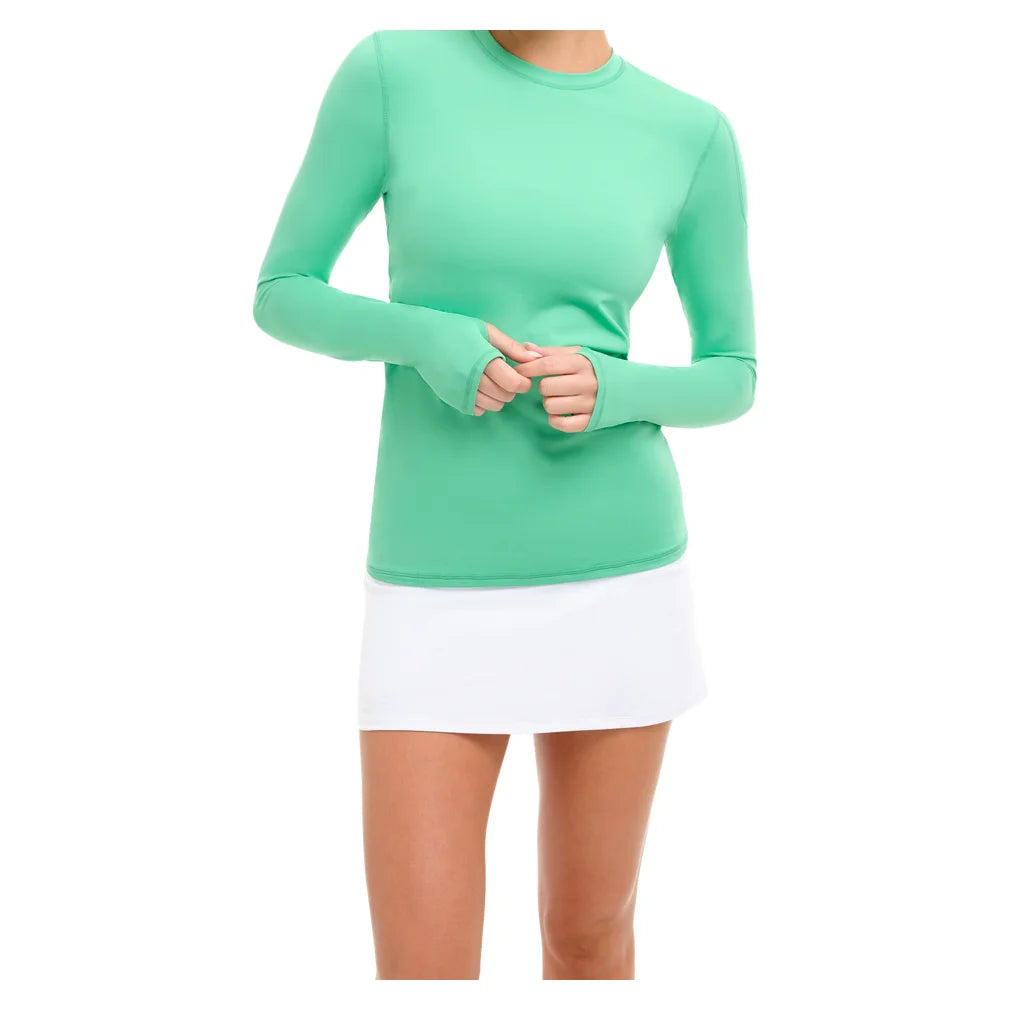 Women's 24/7 Long Sleeve Crew Jade, BloqUV, Pickleball Express, 2001-JDEF26-7