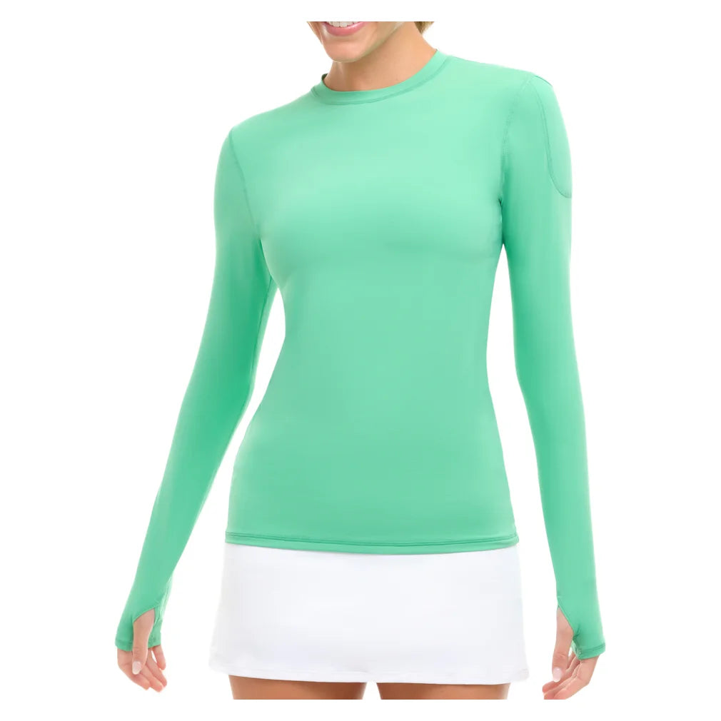 Women's 24/7 Long Sleeve Crew Jade, BloqUV, Jade, Pickleball Express, 2001-JDEF26-JADE-1