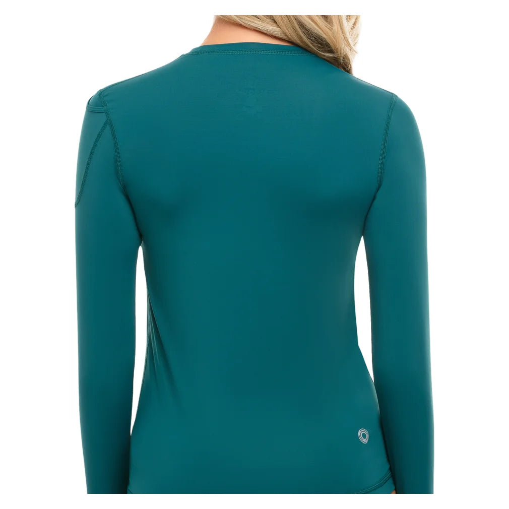 Women's 24/7 Long Sleeve Crew Jungle Green, BloqUV, Pickleball Express, 2001-JGNF26-1