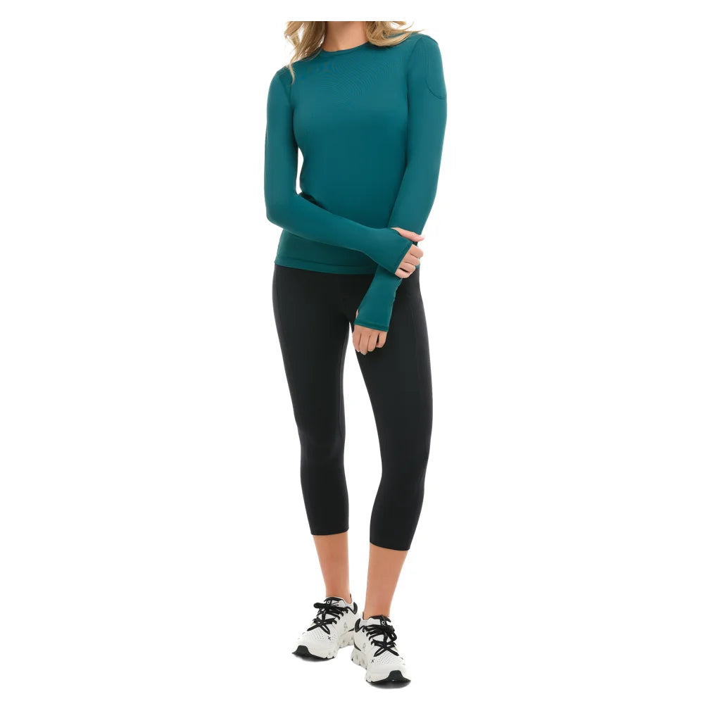 Women's 24/7 Long Sleeve Crew Jungle Green, BloqUV, Pickleball Express, 2001-JGNF26-4