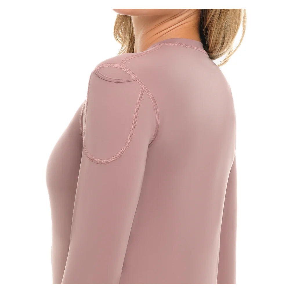 Women's 24/7 Long Sleeve Crew Mocha, BloqUV, Pickleball Express, 2001-MCHF26-2