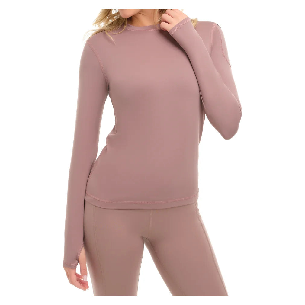 Women's 24/7 Long Sleeve Crew Mocha, BloqUV, Pickleball Express, 2001-MCHF26-4
