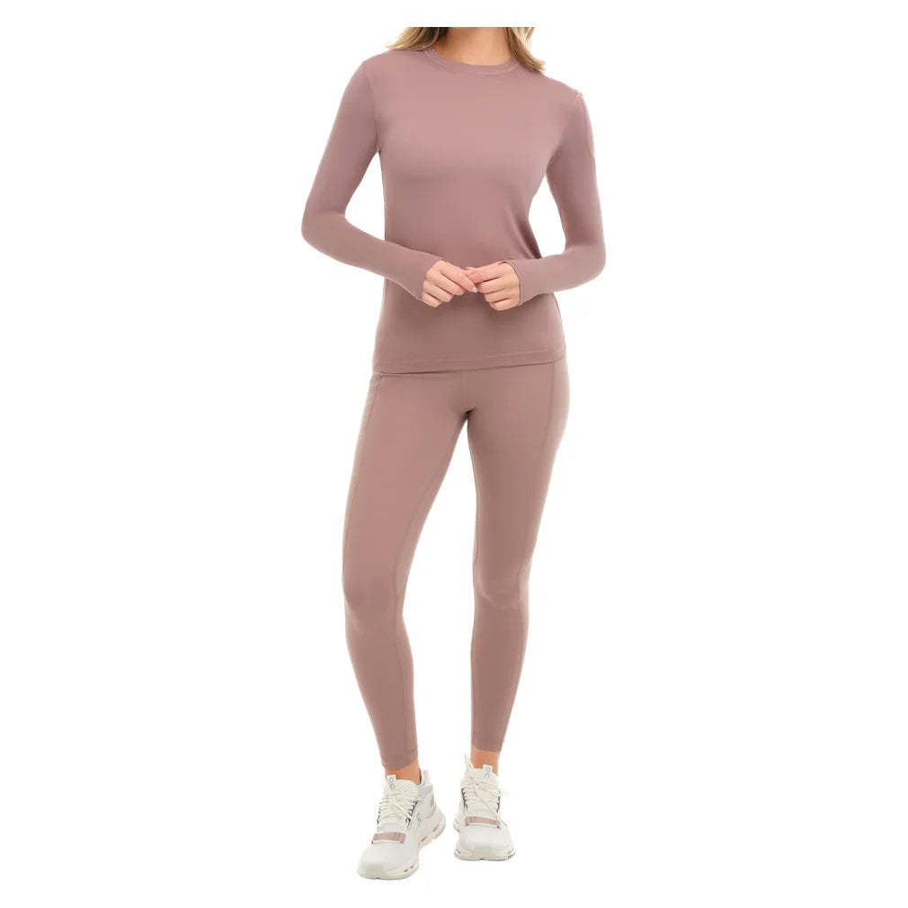 Women's 24/7 Long Sleeve Crew Mocha, BloqUV, Pickleball Express, 2001-MCHF26-5