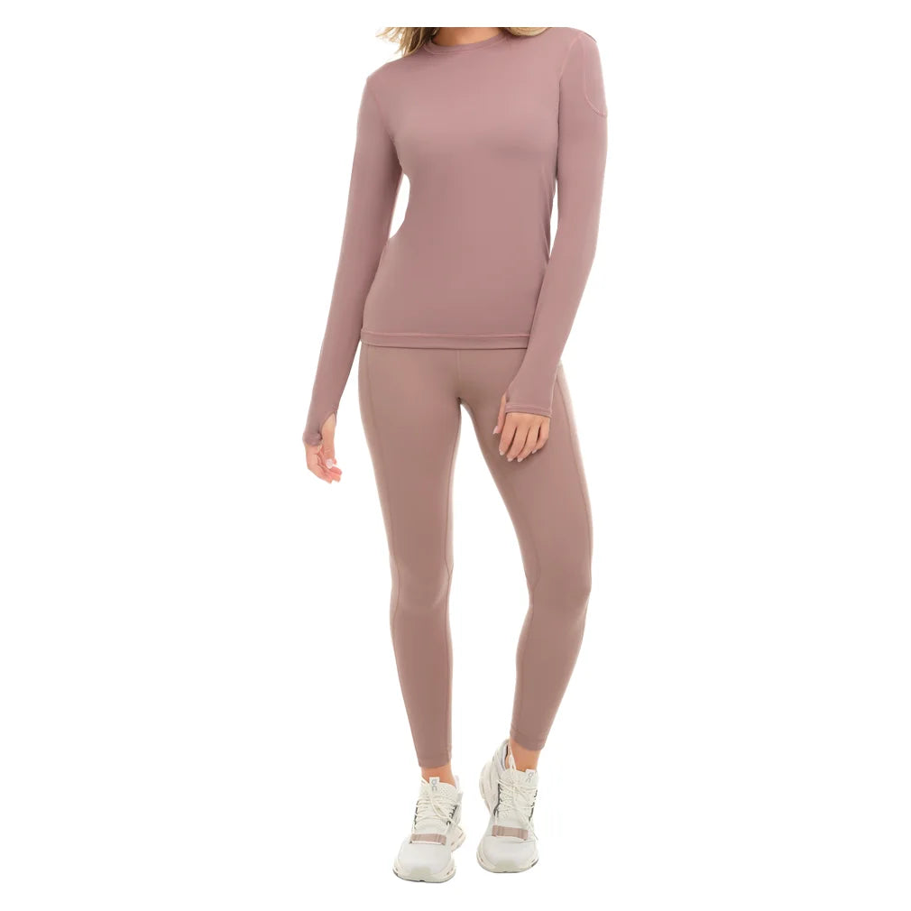 Women's 24/7 Long Sleeve Crew Mocha, BloqUV, Pickleball Express, 2001-MCHF26-6