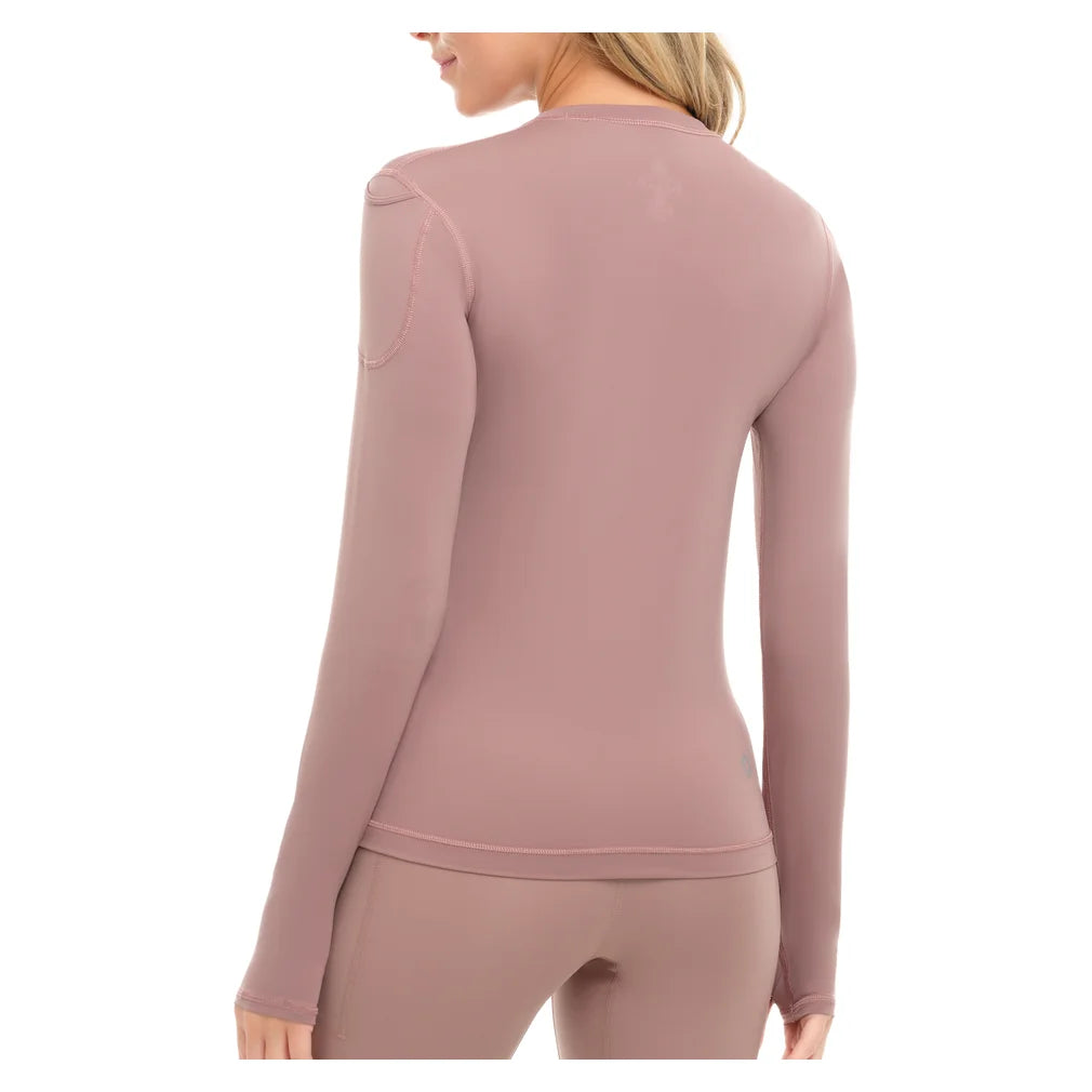 Women's 24/7 Long Sleeve Crew Mocha, BloqUV, Pickleball Express, 2001-MCHF26-7