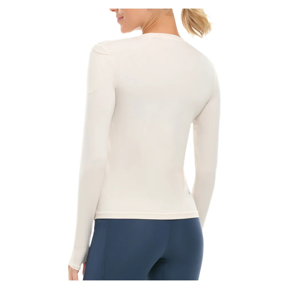 Women's 24/7 Long Sleeve Crew Sand, BloqUV, Pickleball Express, 2001-SNDF26-1