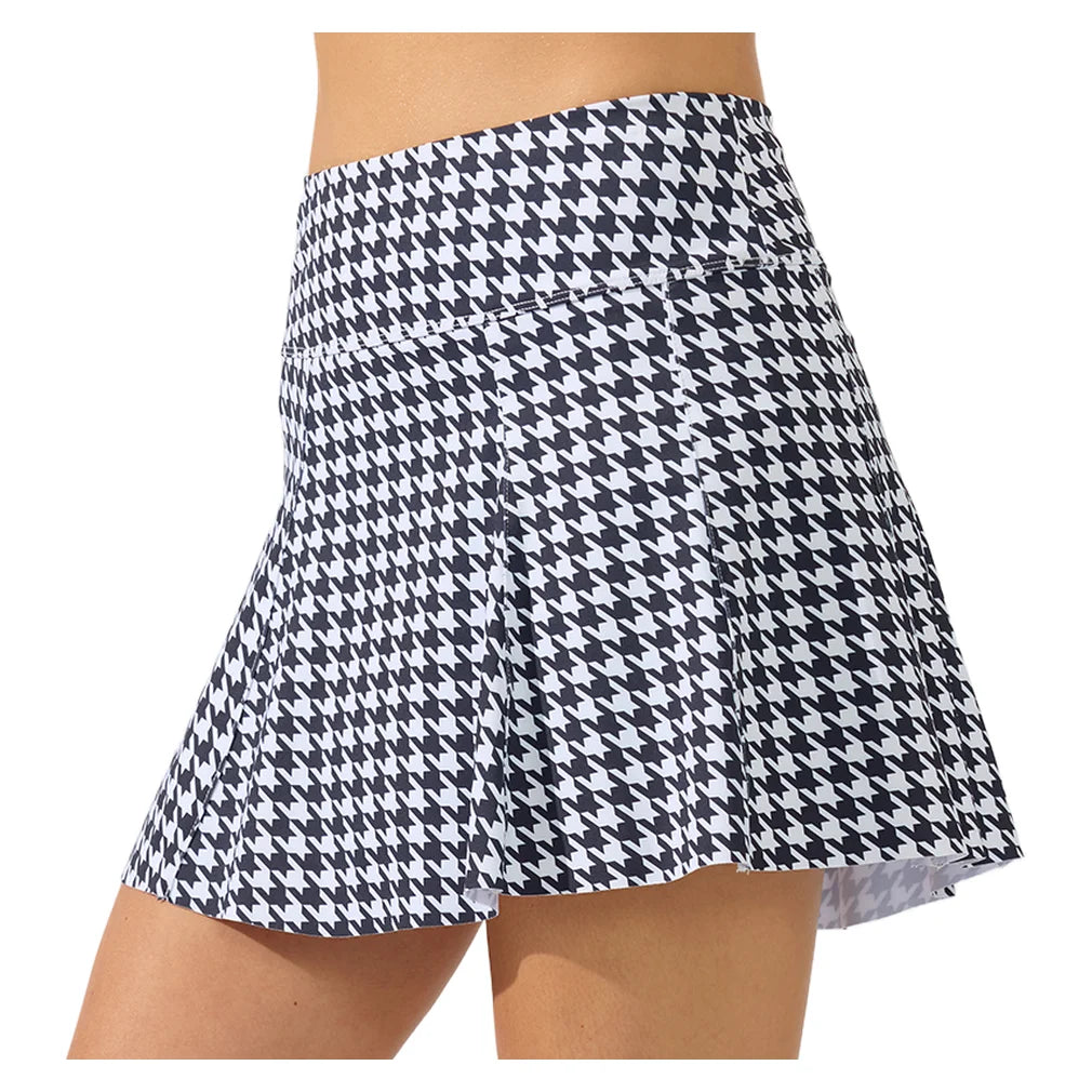 Women's Perfect Swing 14 Inch Skort Houndstooth Black, Bobbe, Pickleball Express, 204-136BF26-2