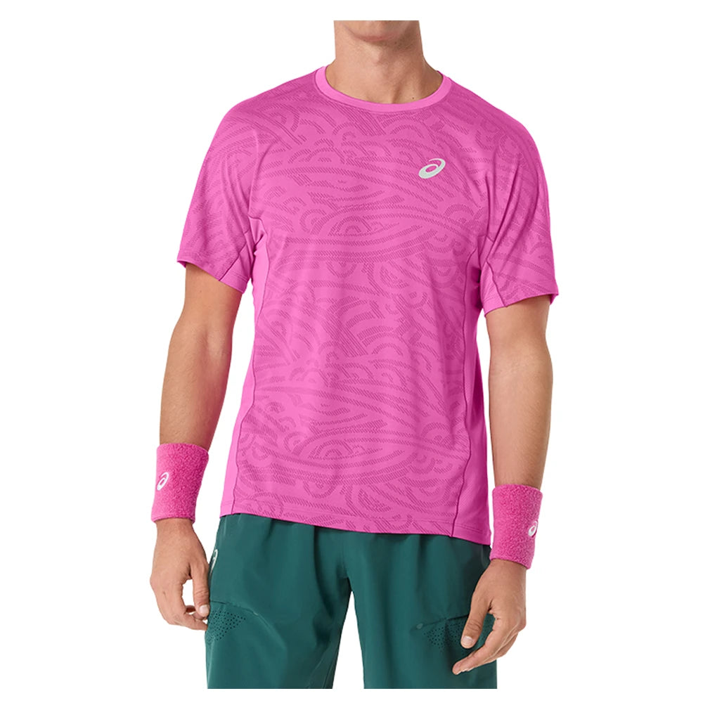 Men's Match Jacquard Short Sleeve Top Digital Sakura