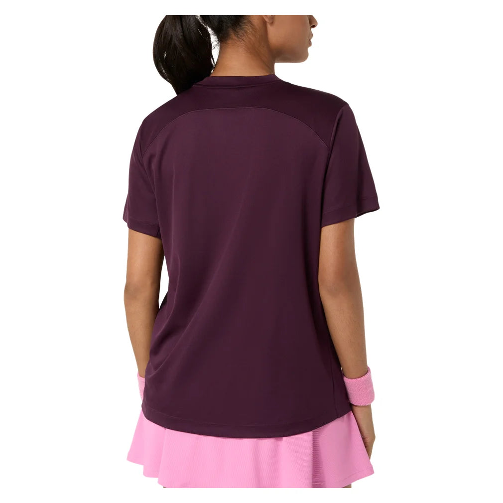 Women's Court  Short Sleeve Top Dark Aubergine, Asics, Pickleball Express, 2042A371-500F26-1