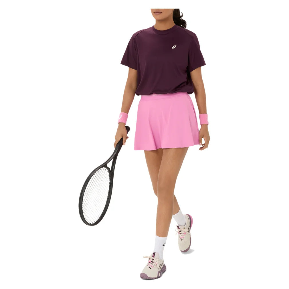 Women's Court  Short Sleeve Top Dark Aubergine, Asics, Pickleball Express, 2042A371-500F26-3