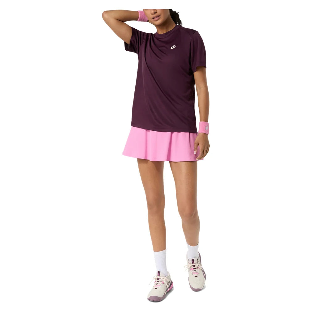 Women's Court  Short Sleeve Top Dark Aubergine, Asics, Pickleball Express, 2042A371-500F26-4