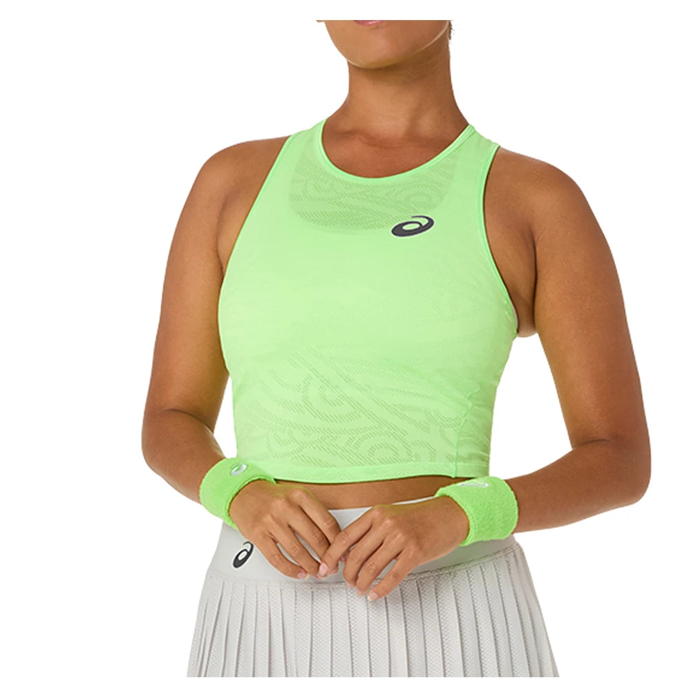 Women's Match Jacquard Crop Top Illuminate Green