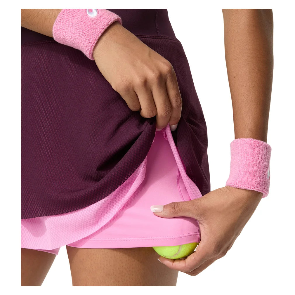 Women's New York Match Mesh Skort Dark Aubergine and Bubblegum, Asics, Pickleball Express, 2042A455-500F26-5