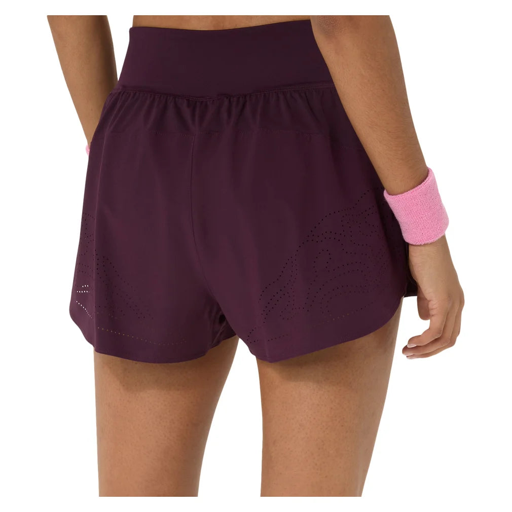 Women's New York Match Laser Cut Short Dark Aubergine, Asics, Pickleball Express, 2042A457-500F26-1