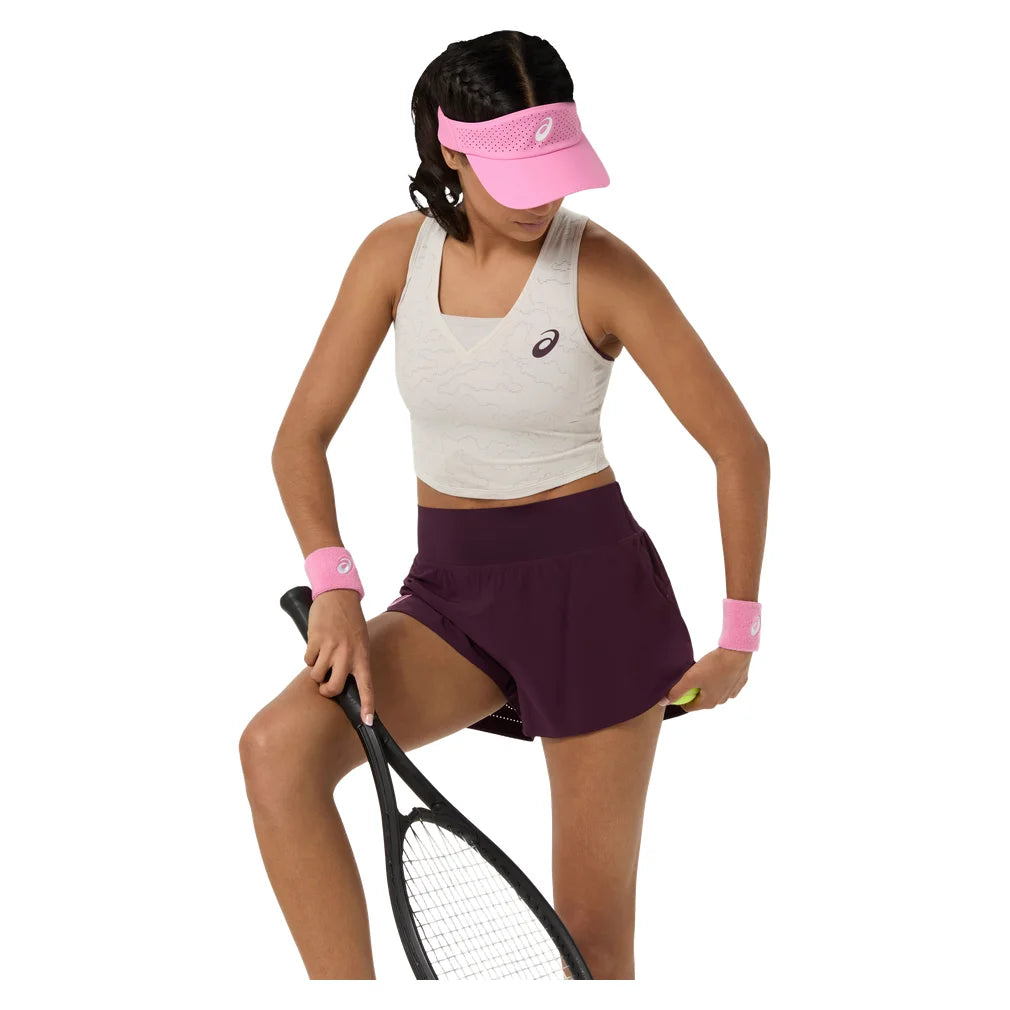 Women's New York Match Laser Cut Short Dark Aubergine, Asics, Pickleball Express, 2042A457-500F26-3