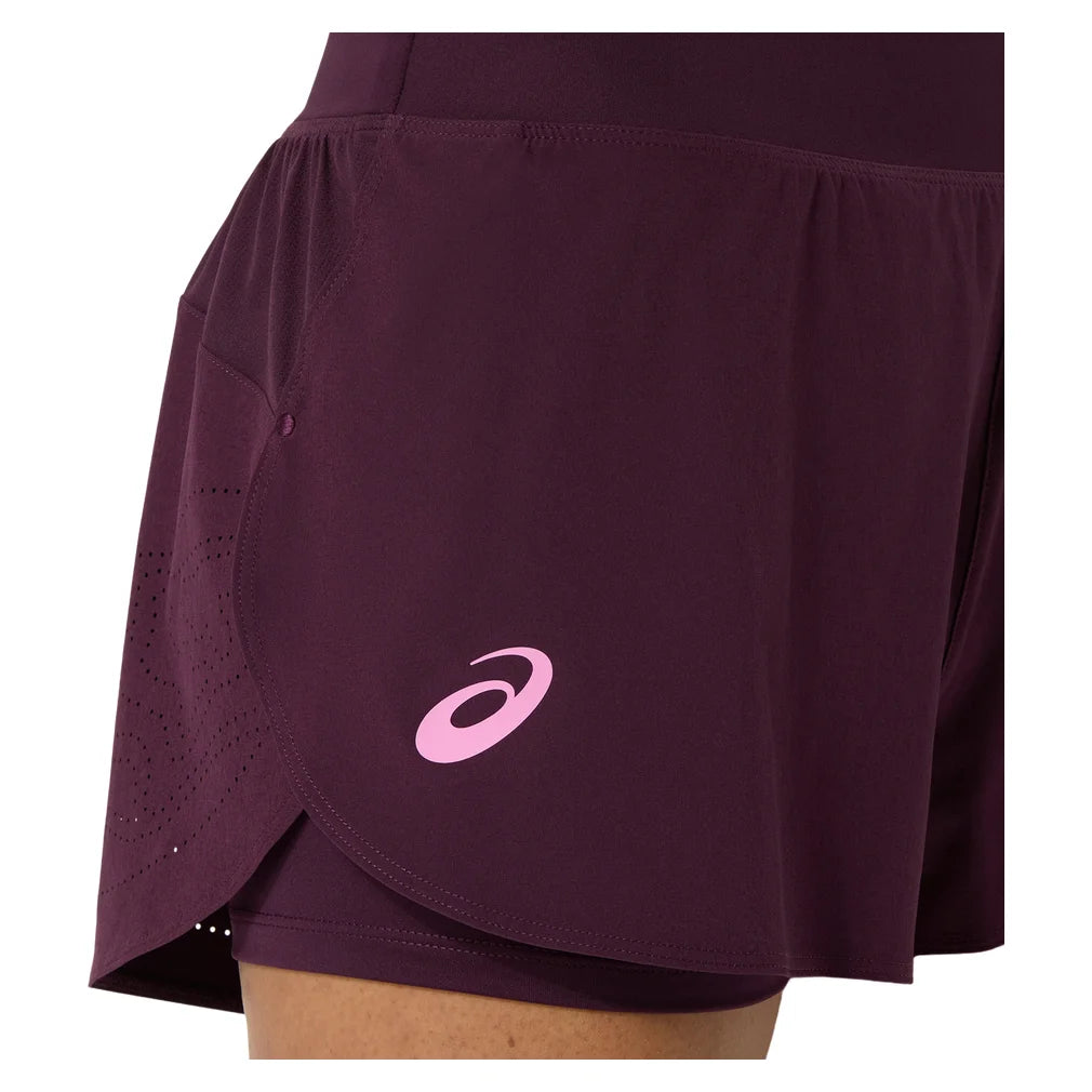 Women's New York Match Laser Cut Short Dark Aubergine, Asics, Pickleball Express, 2042A457-500F26-4