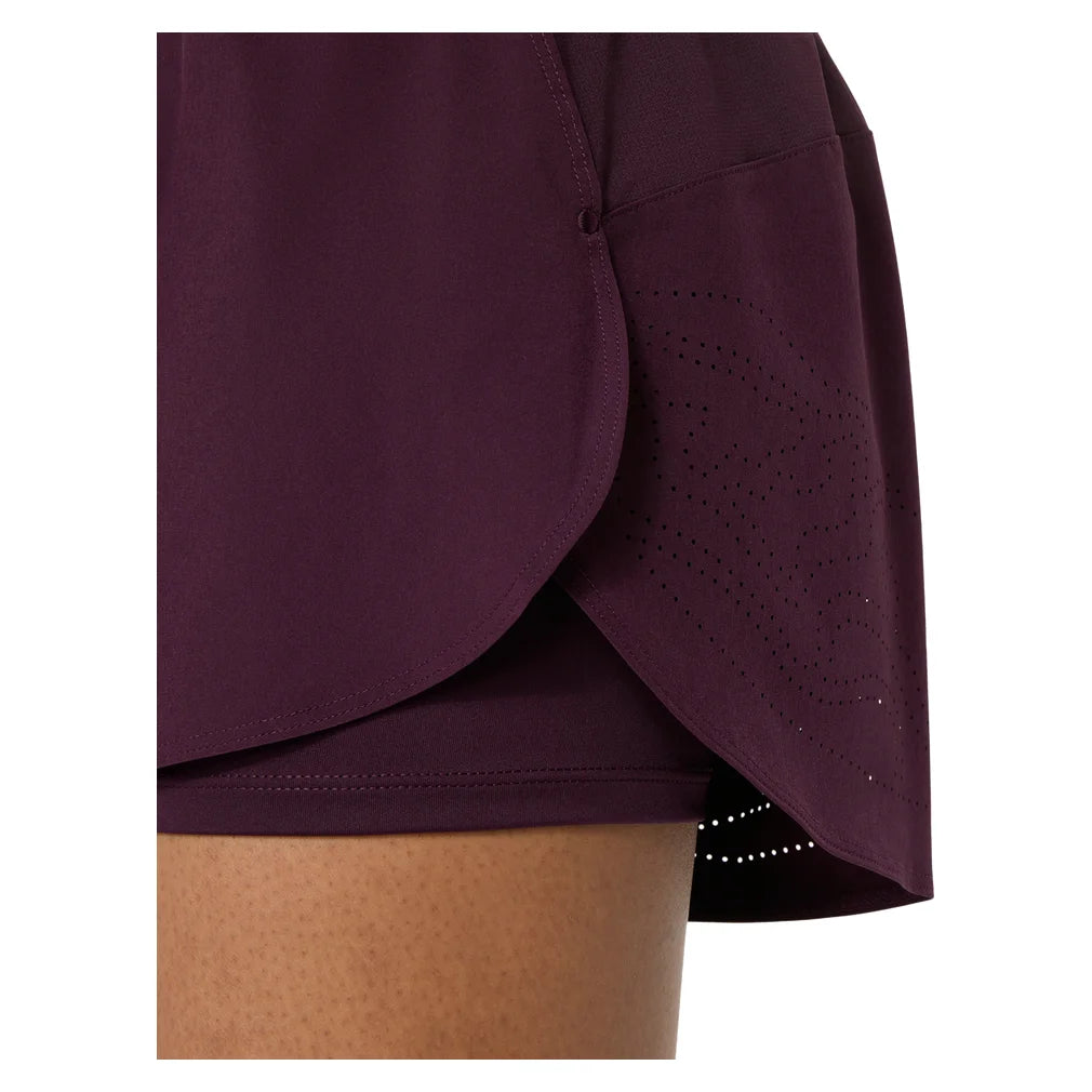 Women's New York Match Laser Cut Short Dark Aubergine, Asics, Pickleball Express, 2042A457-500F26-5