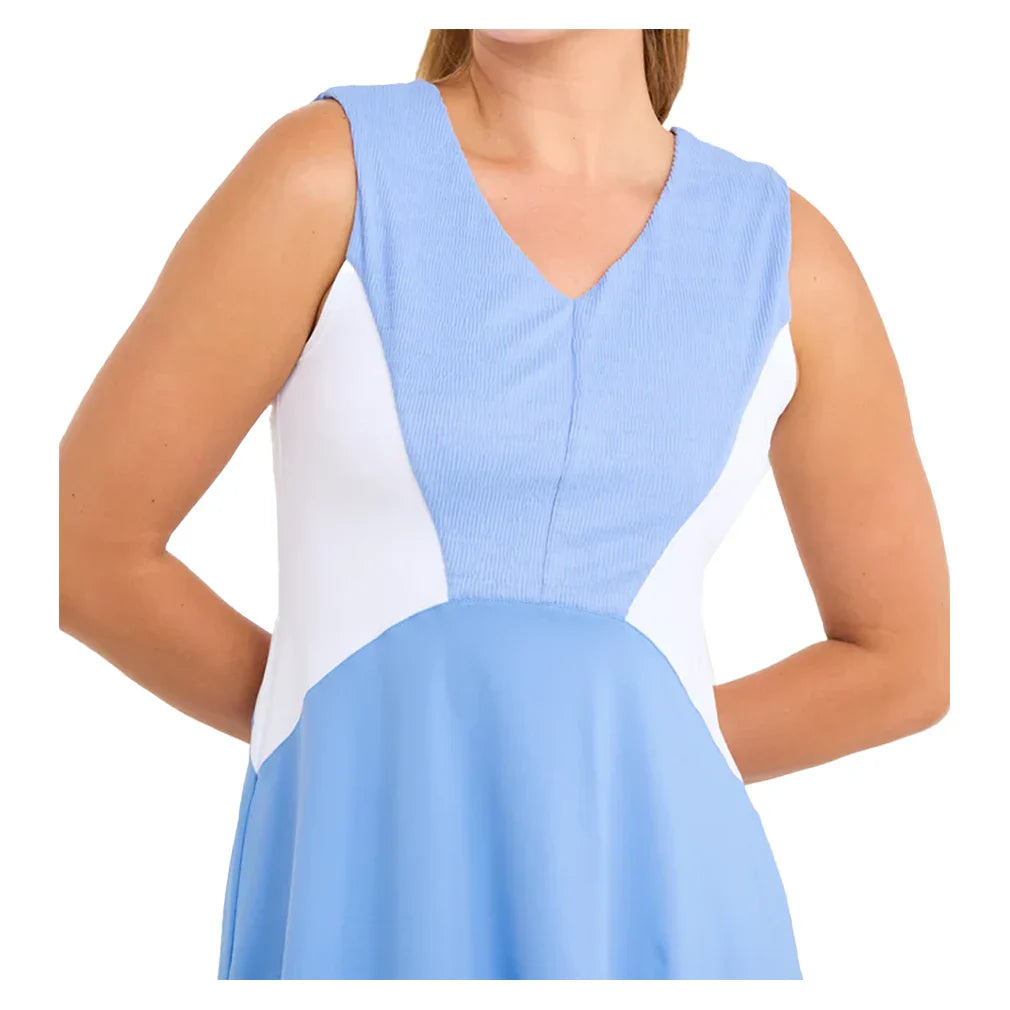 Women's Dress White and Periwinkle