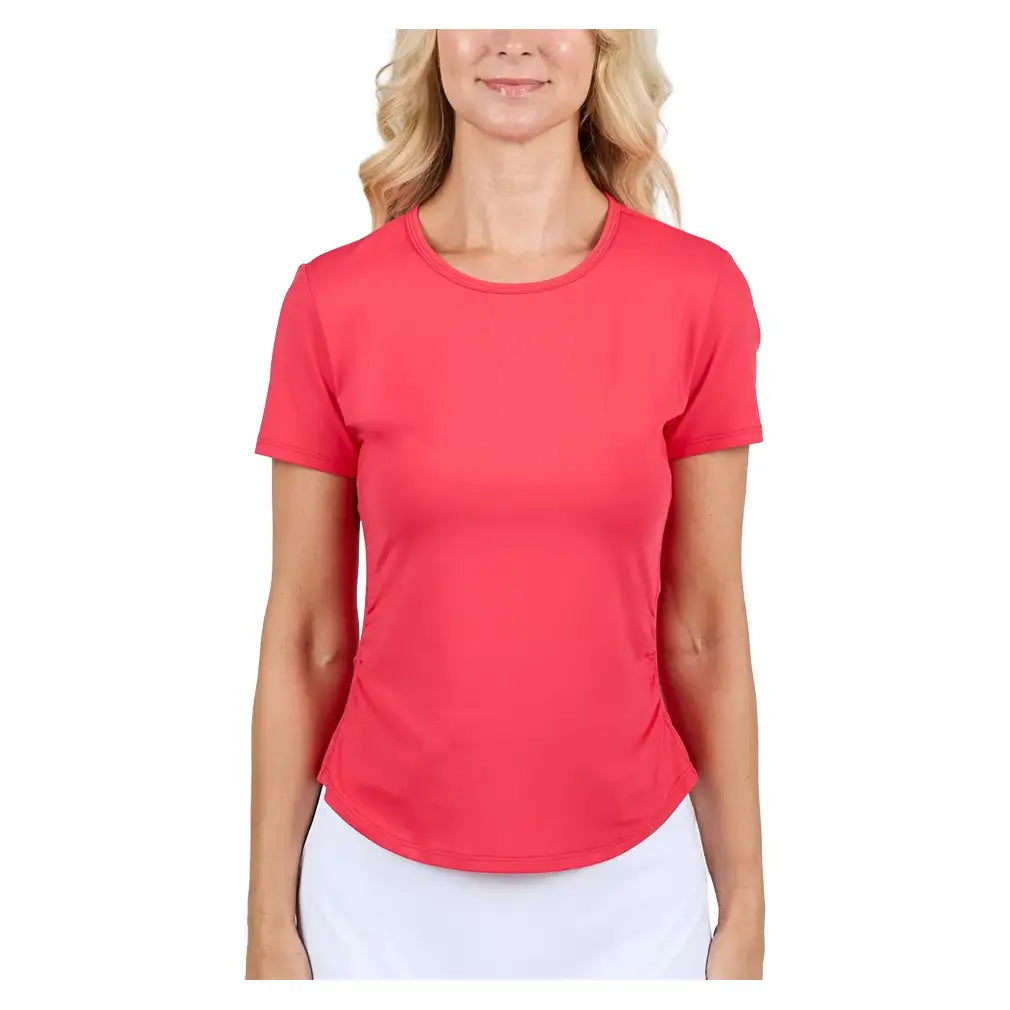 Women's Style Icons Short Sleeve Tennis Top Berry Red