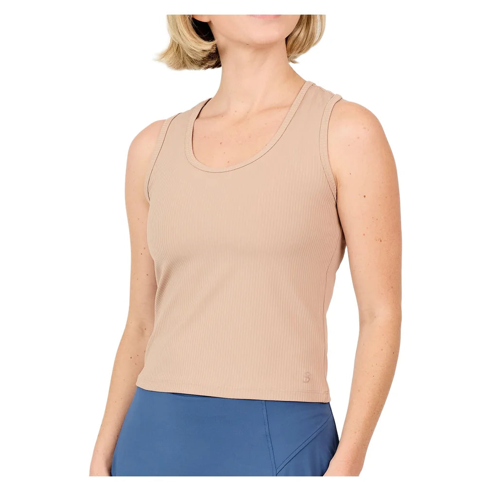 Women's Racerback Tank Mocha, Sofibella, Mocha, Pickleball Express, 2518QUF-MOCH26-MOCHA-1