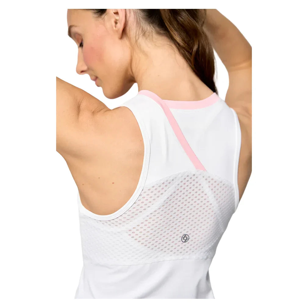 Women's Peek Tank White and Carnation