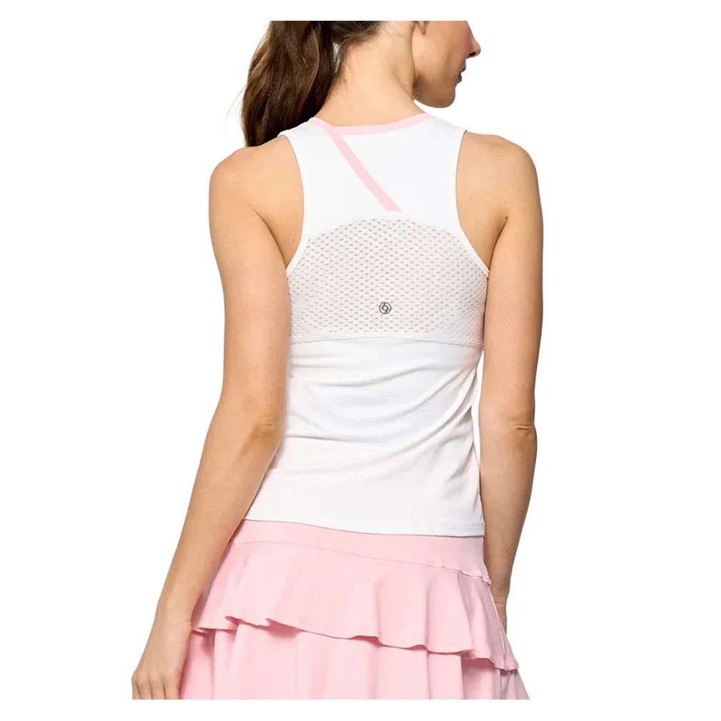 Women's Peek Tank White and Carnation