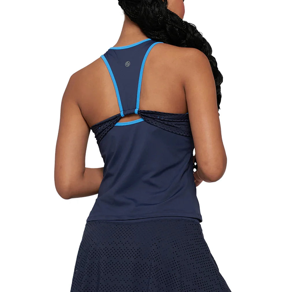 Women's Elite Laser Cut Star Tank Jet Blue and Lagoon