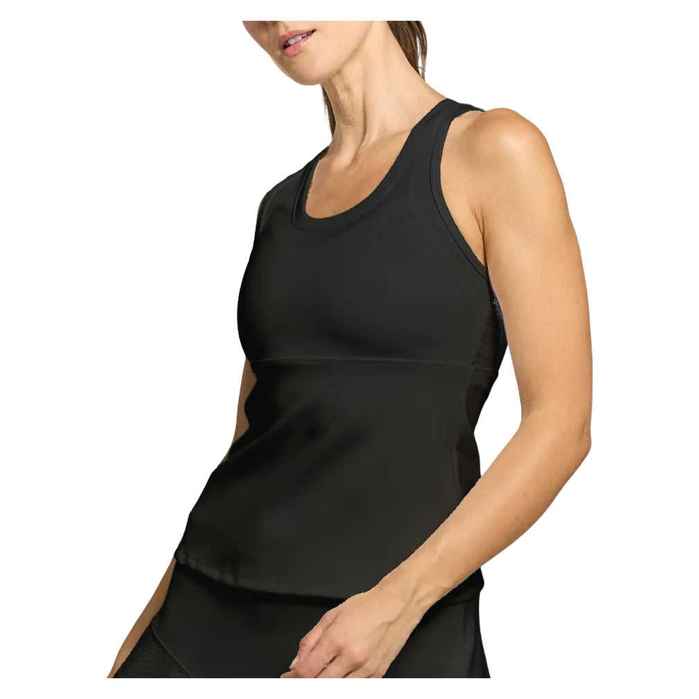 Women's Peek Tank Black, Lija, Black, Pickleball Express, 26A-1000AH26-BLACK-1