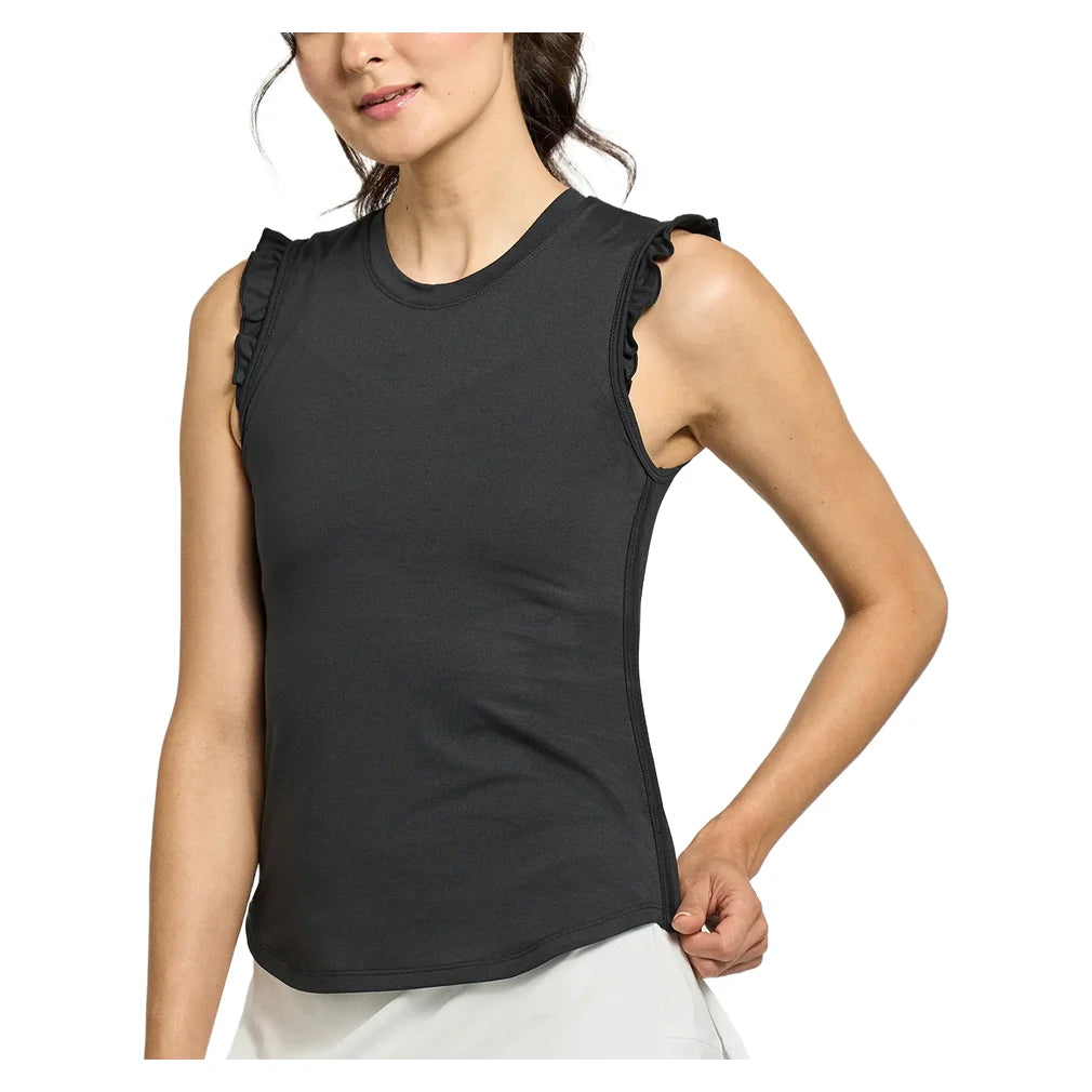 Women's Flight Tank Black, Lija, Black, Pickleball Express, 26A-1006F26-BLACK-1