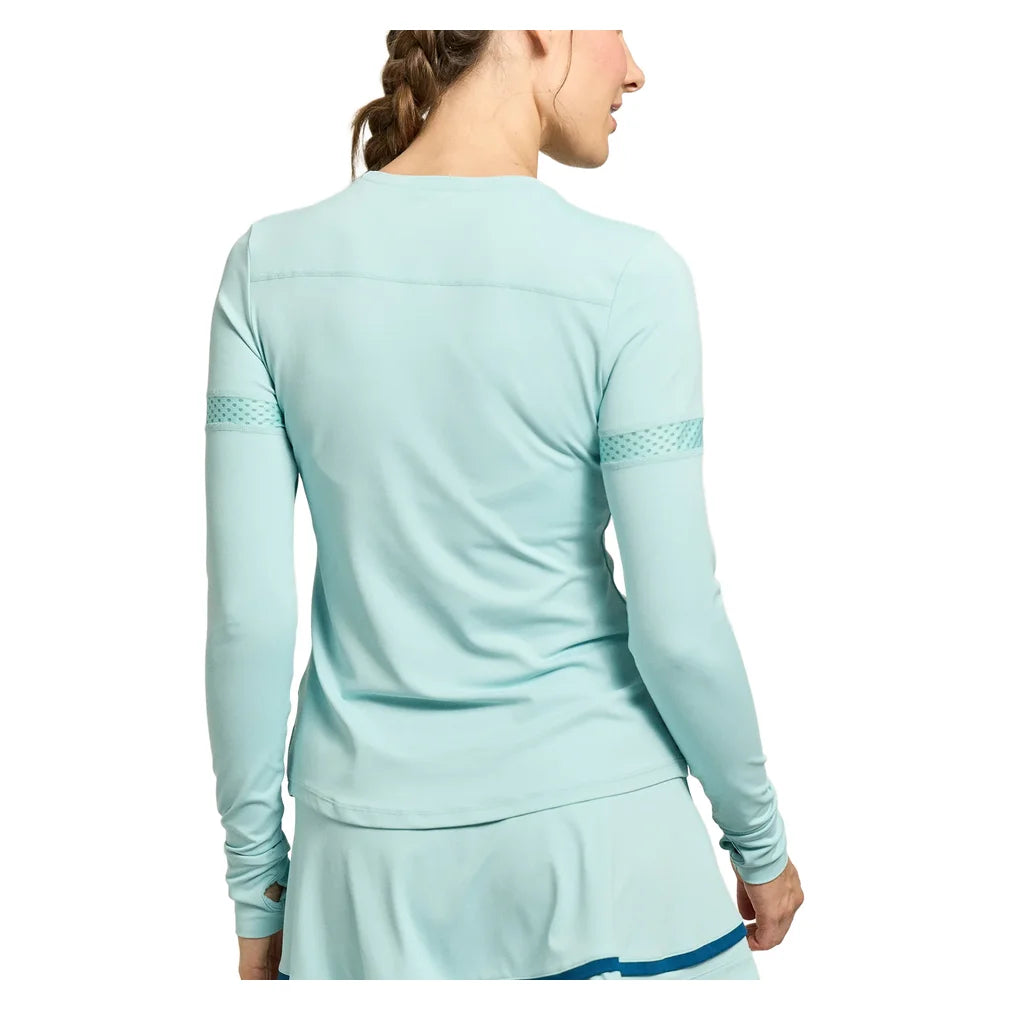 Women's Pacer Long Sleeve Top Smoky Blue, Lija, Pickleball Express, 26A-1587F26-1