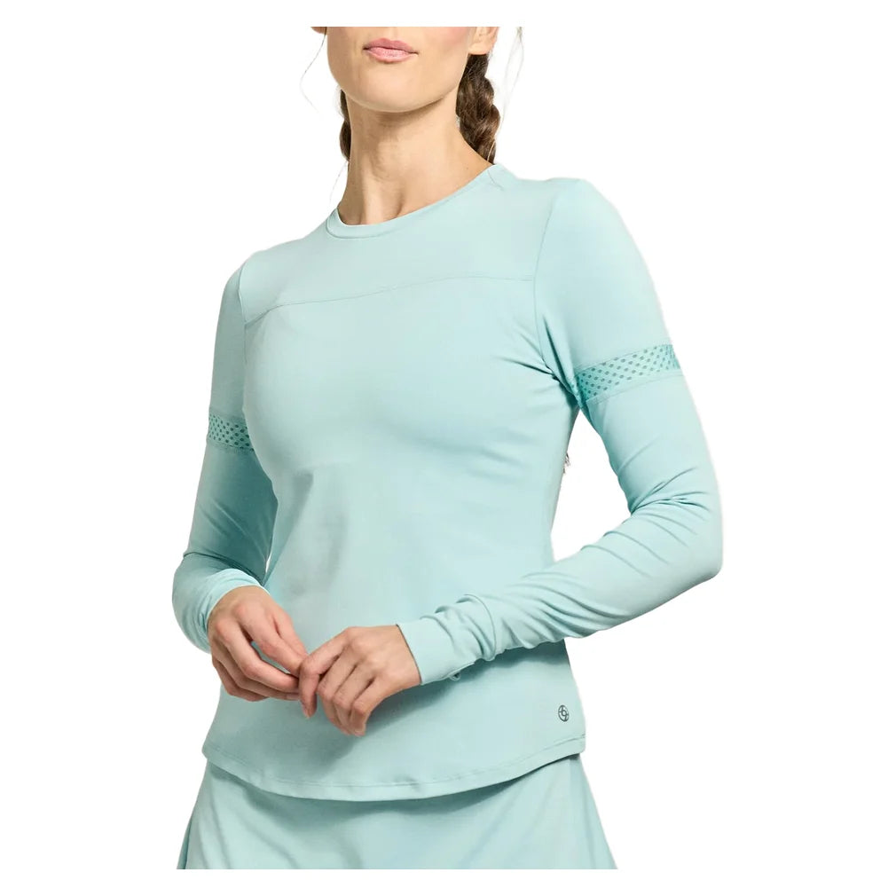 Women's Pacer Long Sleeve Top Smoky Blue, Lija, Smoky Blue, Pickleball Express, 26A-1587F26-SMOKY-BLUE-1