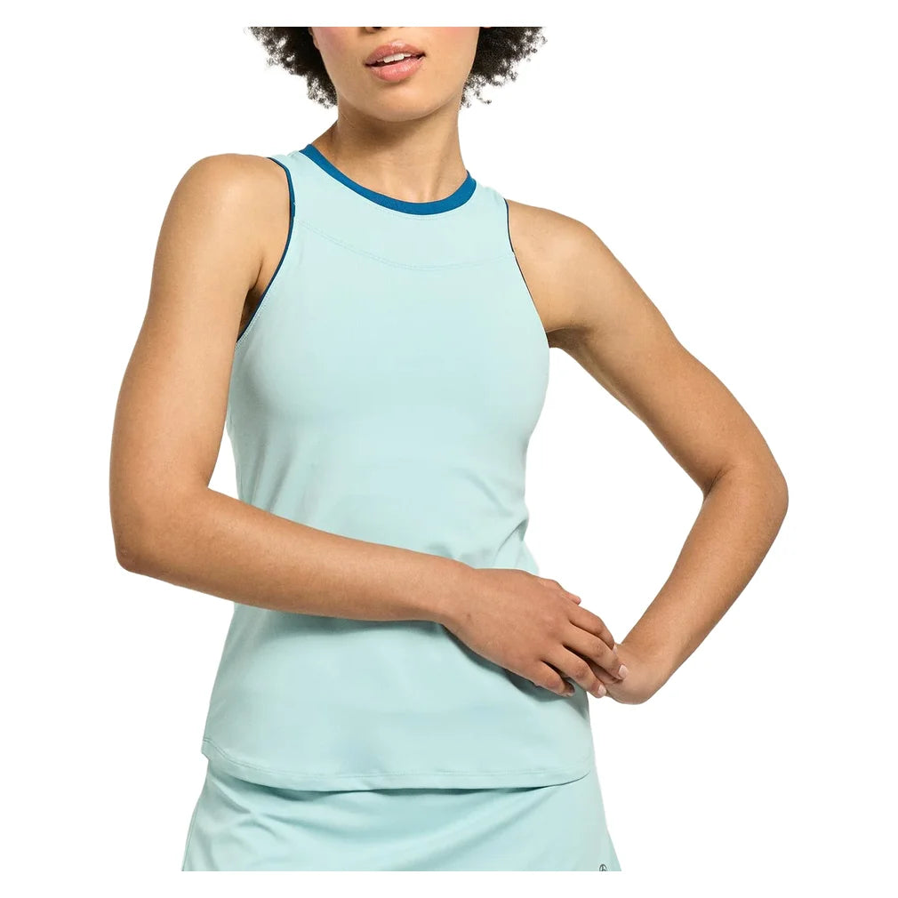 Women's Gracey Tank Poseidon, Lija, Smoky Blue/Poseidon, Pickleball Express, 26A-1983F26-SMOKY-BLUE-POSEIDON-1