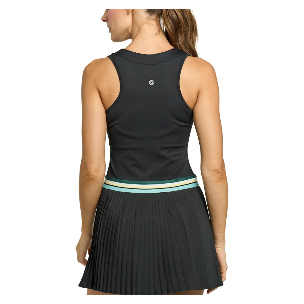 Women's Vale Dress Black and Pine Green Multi, Lija, Pickleball Express, 26A-3216F26-1