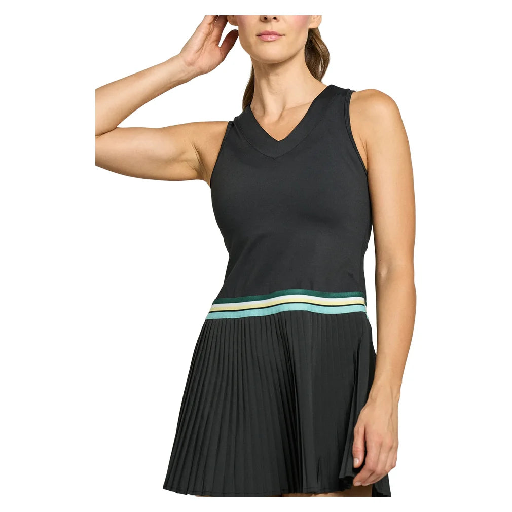 Women's Vale Dress Black and Pine Green Multi, Lija, Black/Pine Green Multi, Pickleball Express, 26A-3216F26-BLACK-PINE-GREEN-MULTI-1