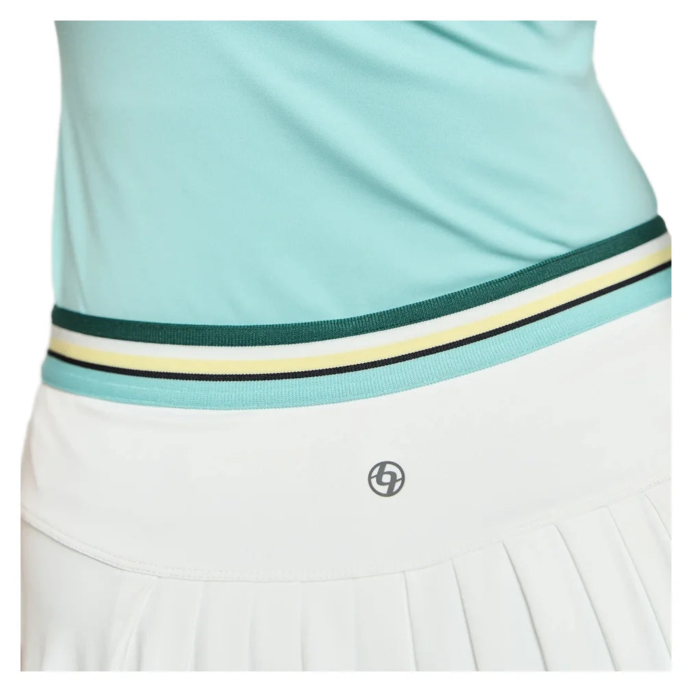 Women's Step 13 Inch Skort White and Pine Green Multi, Lija, Pickleball Express, 26A-4722DSF26-4